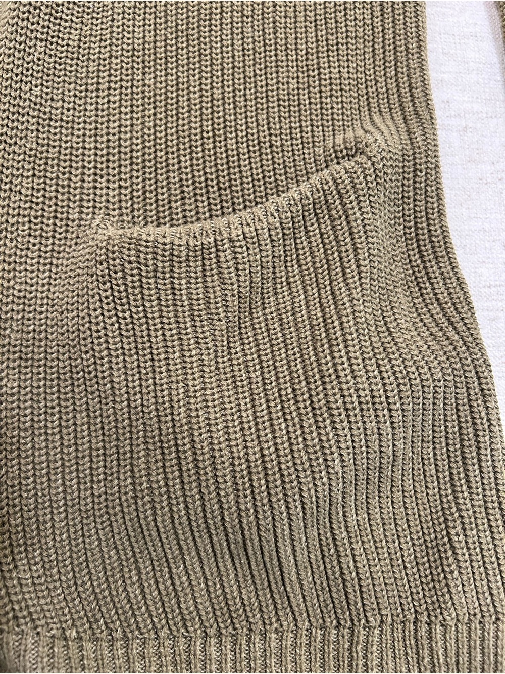 Universal Thread Olive Open-Front Ribbed Cardigan - Picture 3 of 4